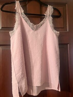 Women's Pink Lace-Trim Camisole Tank Top